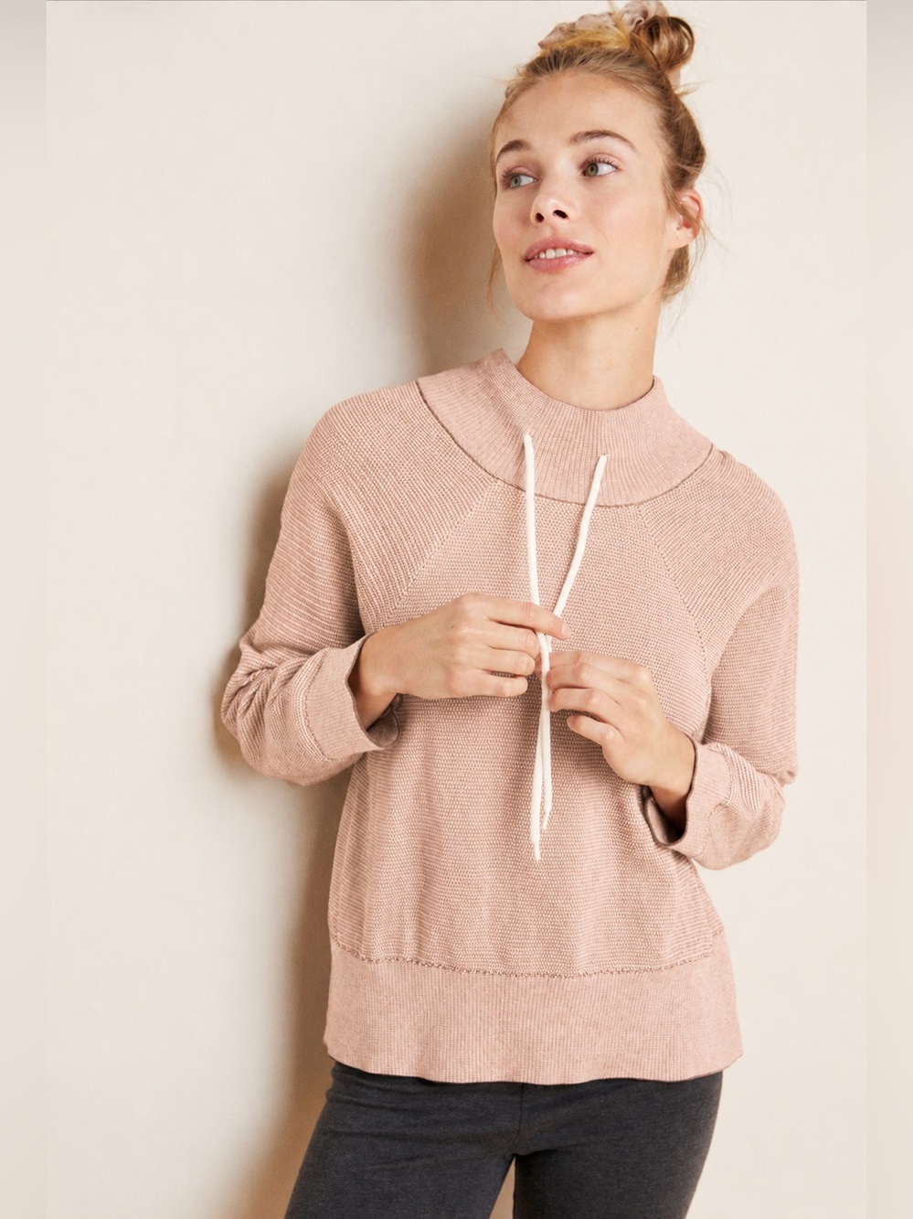 Varley Maceo Sweatshirt Women’s XS Blush Pink Funnel Neck Pullover